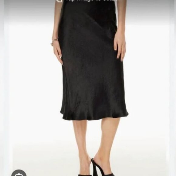 Babaton Slip satin skirt black size 8 - Picture 1 of 3
